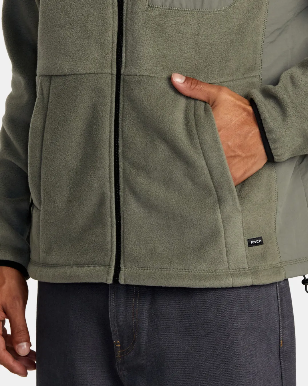 BLOCK FLEECE ZIP