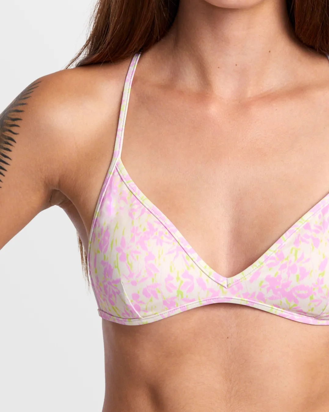 BLURRED CROSSBACK TRIANGLE BIKINI TOP