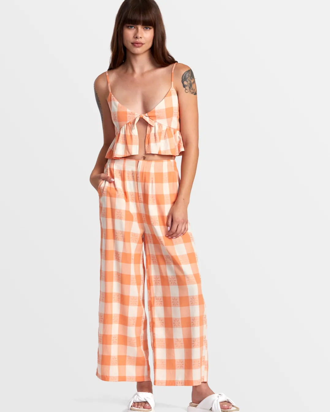 CALLUM PRINTED WIDE LEG PANTS