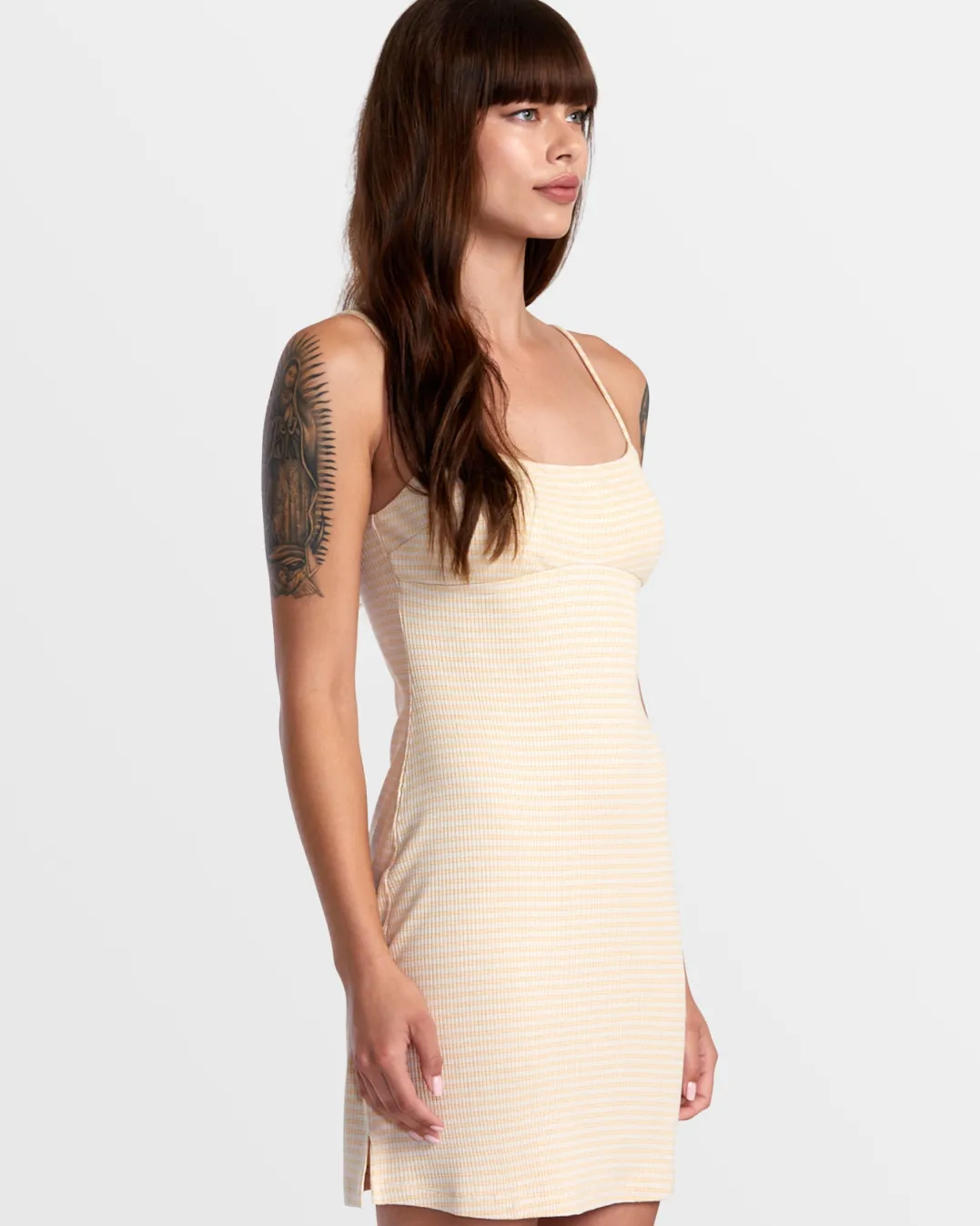 DIXIE FITTED MINI STRIPE DRESS