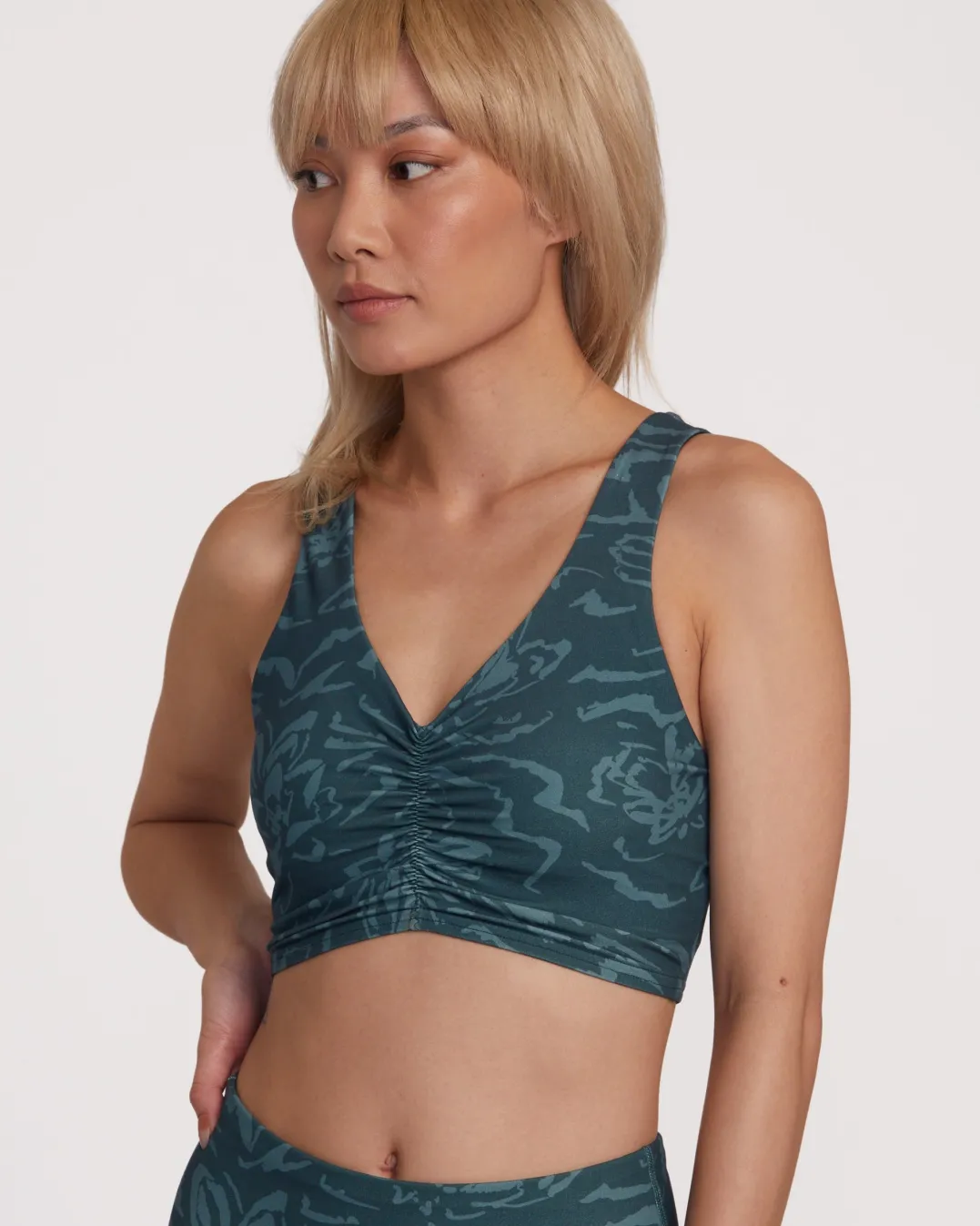 GATHERED FRONT FITTED CROP TOP