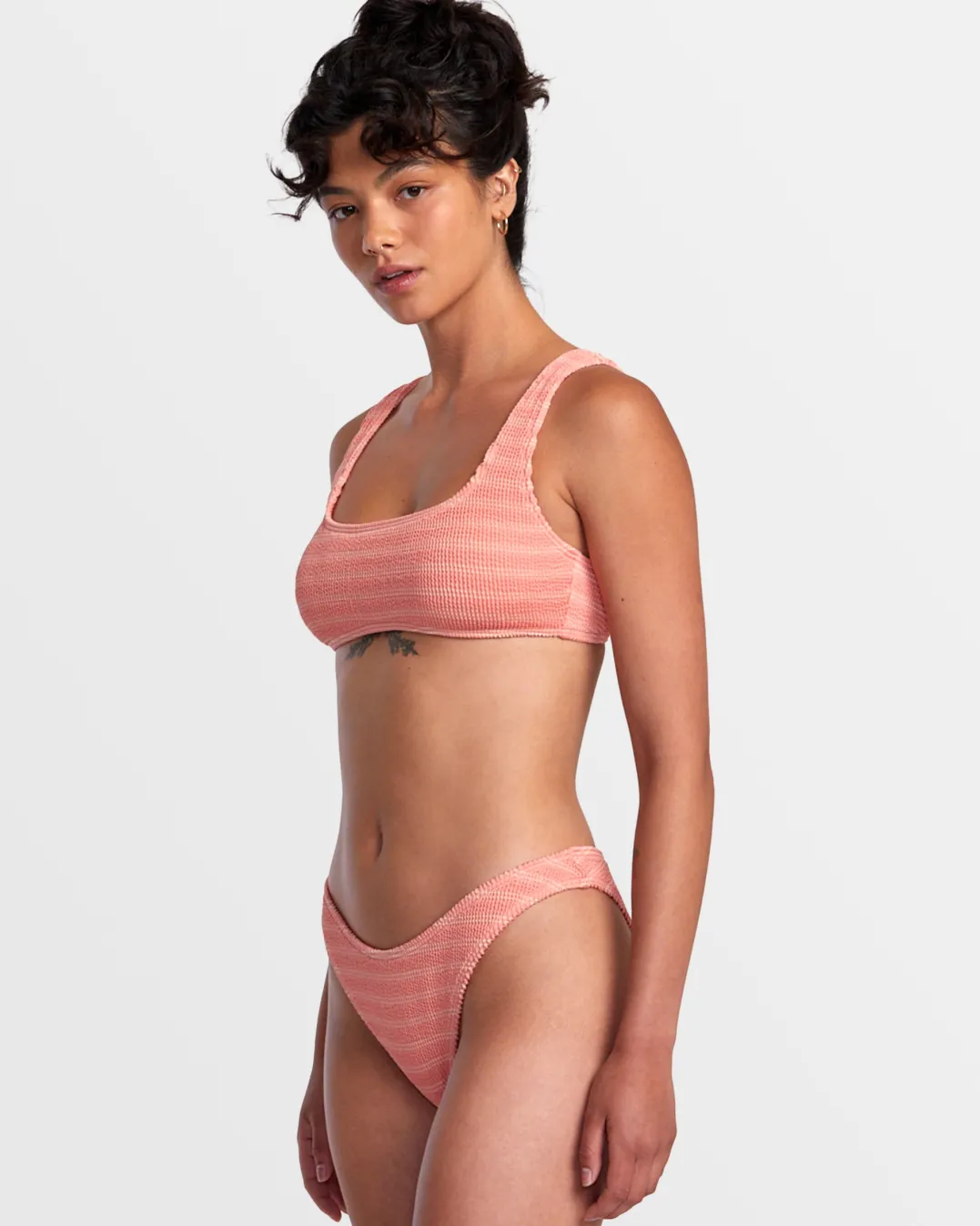 GROOVES STRIPE HIGH LEG FRENCH BIKINI BOTTOMS