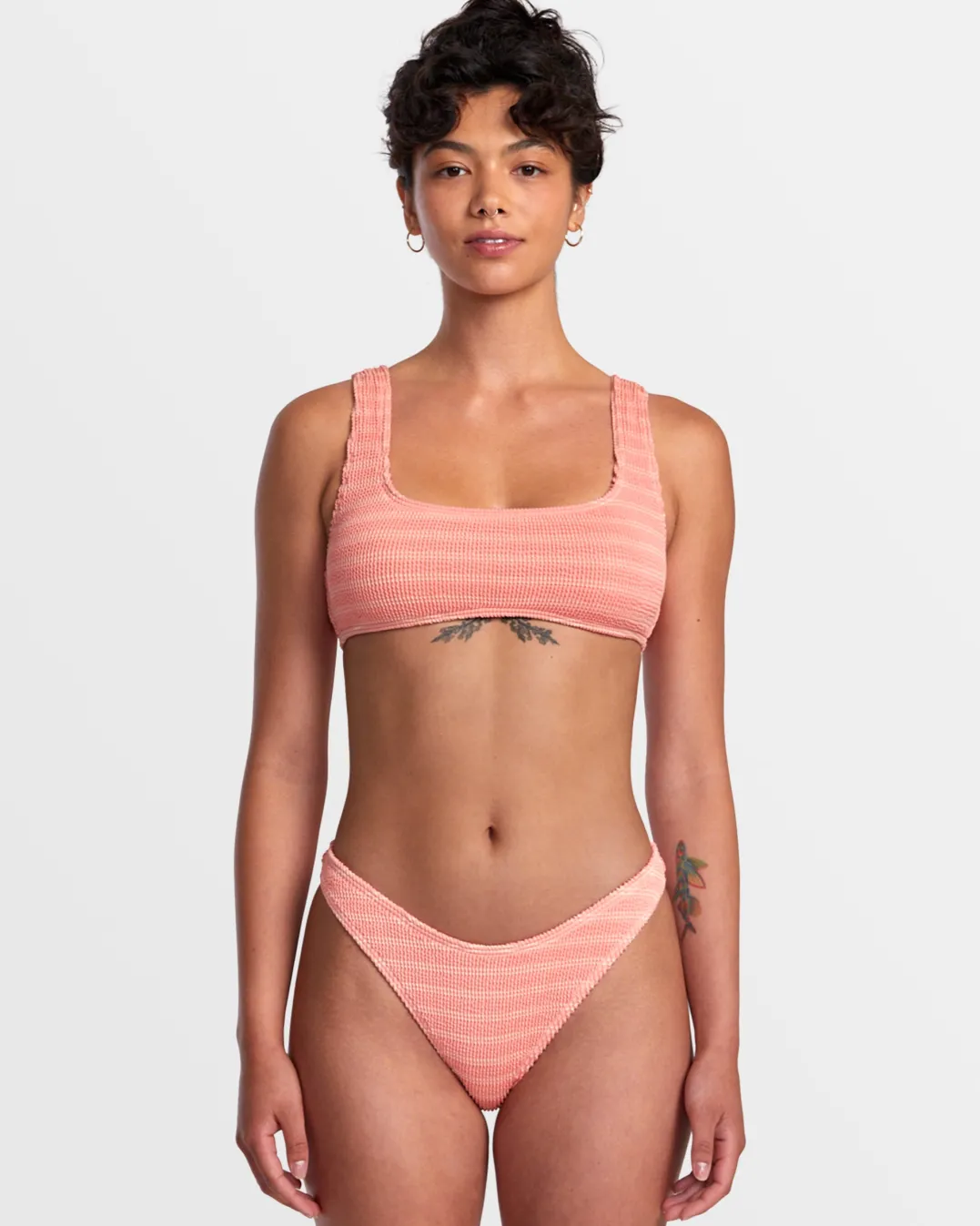 GROOVES STRIPE HIGH LEG FRENCH BIKINI BOTTOMS