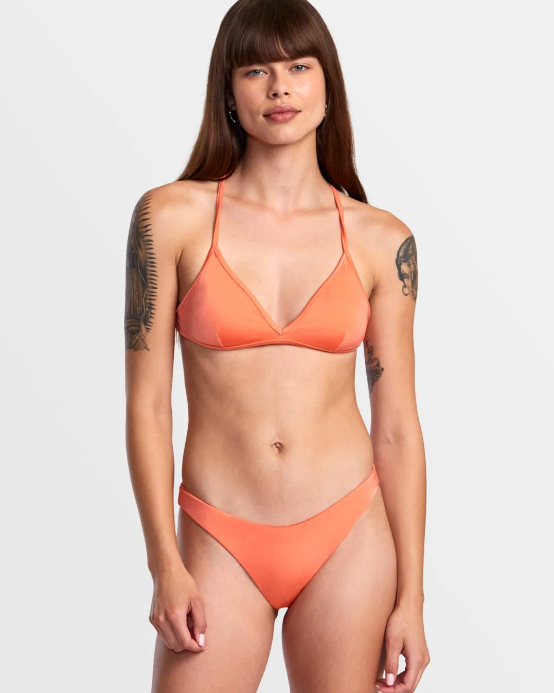 SOLID SHIMMER CROSSBACK TRIANGLE BIKINI TOP