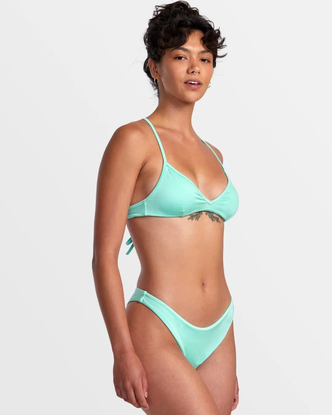 SOLID SHIMMER HIGH LEG FRENCH BIKINI BOTTOMS