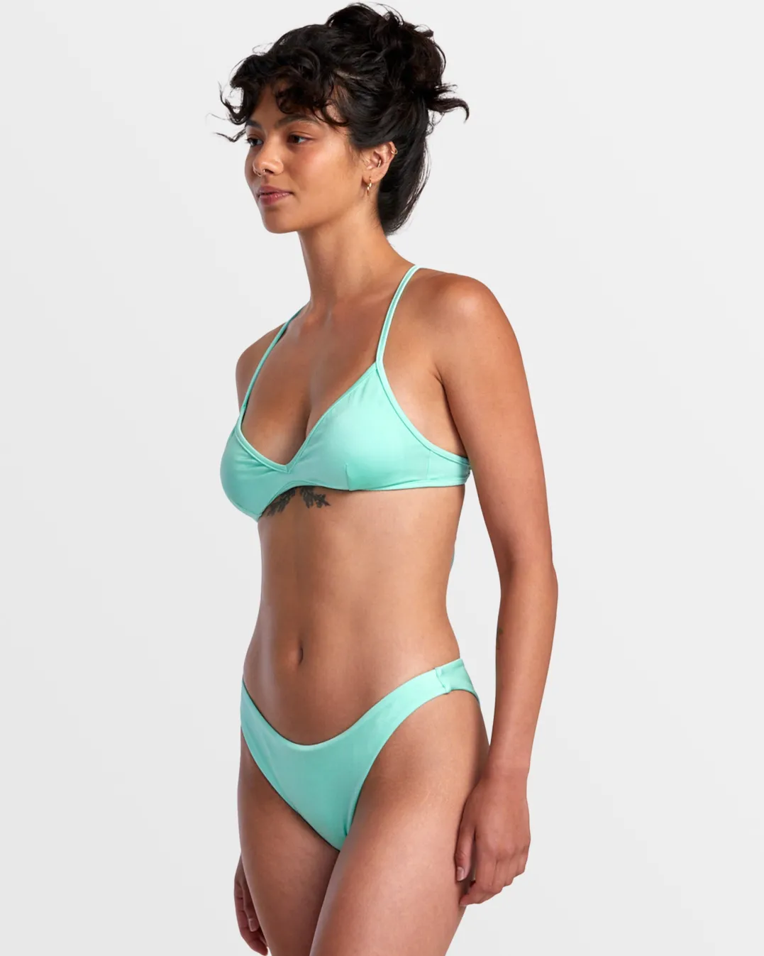 SOLID SHIMMER HIGH LEG FRENCH BIKINI BOTTOMS