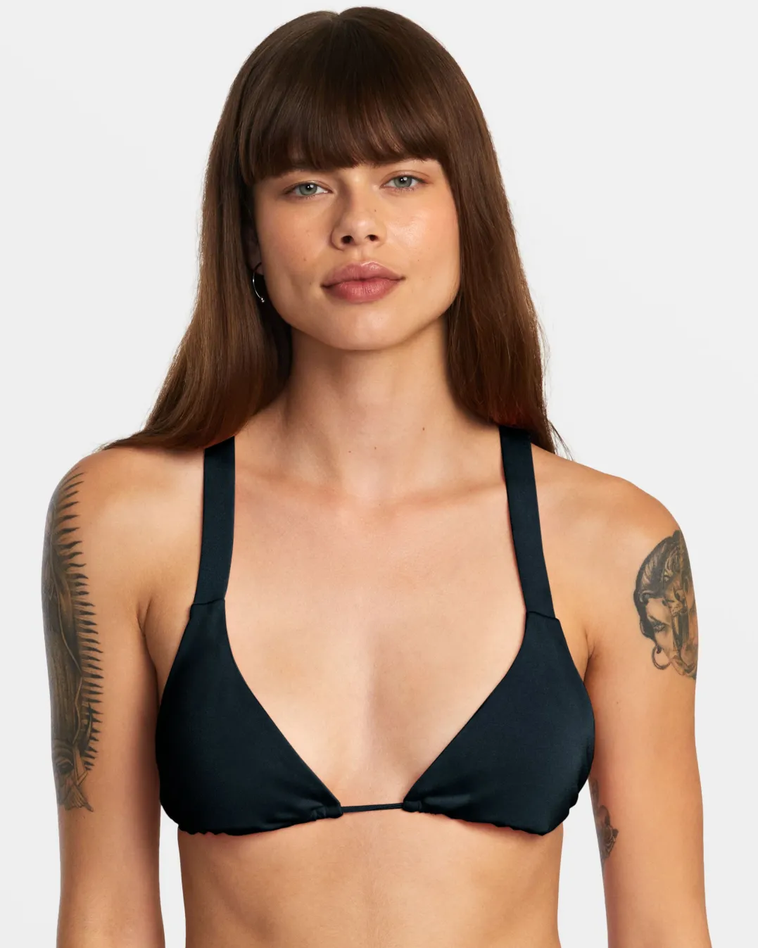 SOLID WIDE CROSSBACK TRIANGLE BIKINI TOP