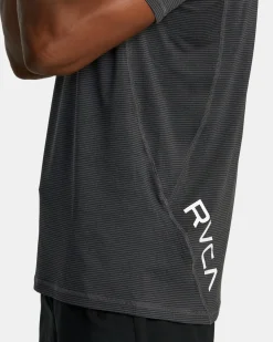 SPORT VENT STRIPE TECHNICAL SHORT SLEEVE TOP