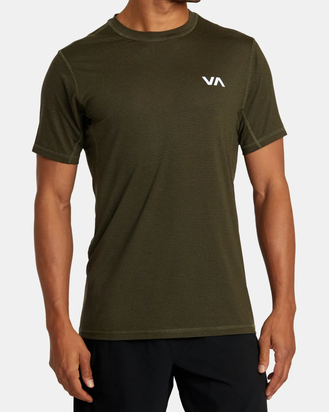 SPORT VENT STRIPE TECHNICAL SHORT SLEEVE TOP