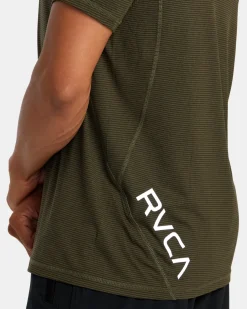 SPORT VENT STRIPE TECHNICAL SHORT SLEEVE TOP